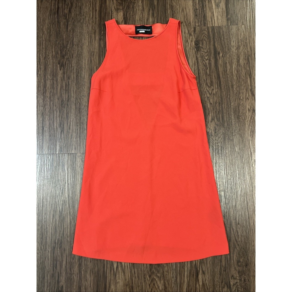 Zadig Voltaire Raff Deluxe Satin Dress Size XS Color Coral Red